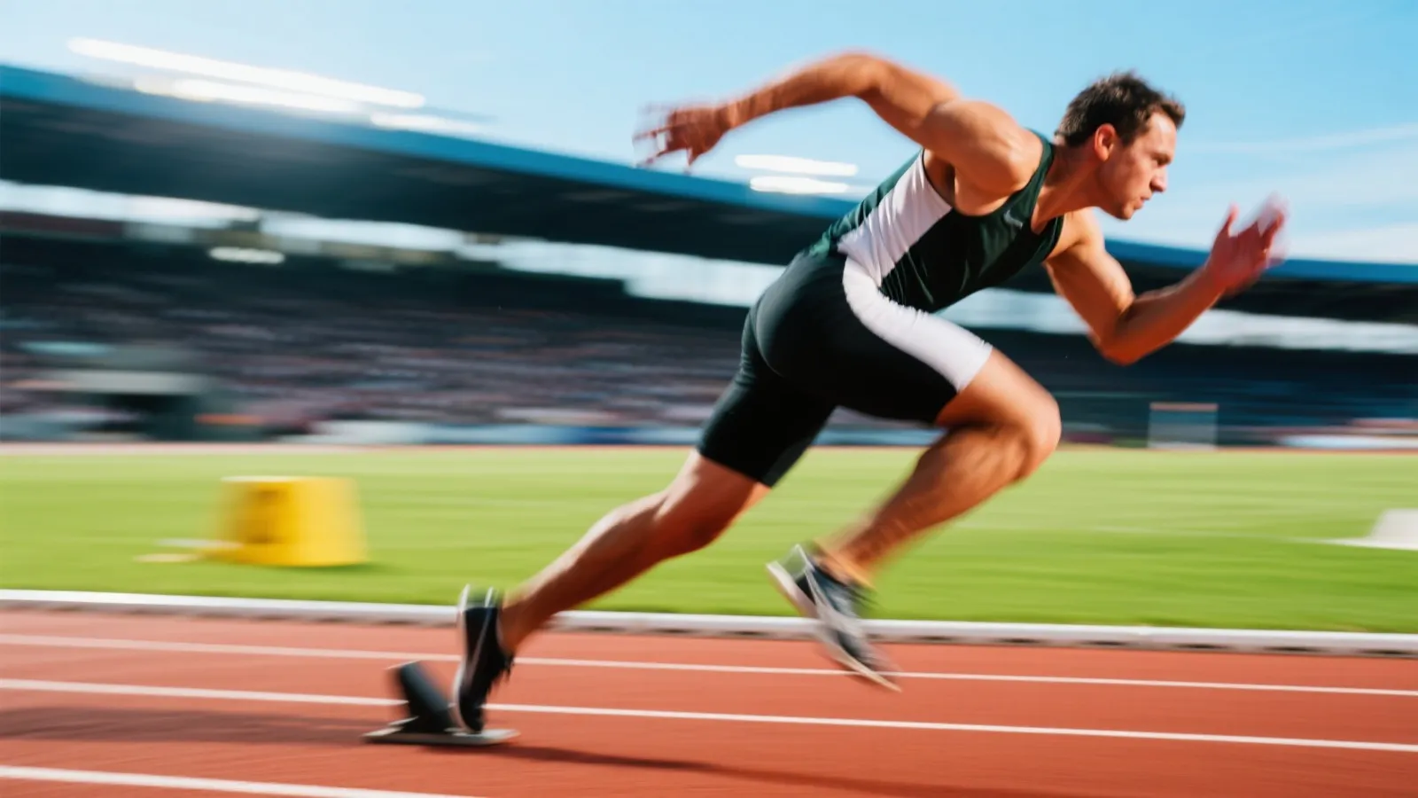 运动员冲刺的动感场景